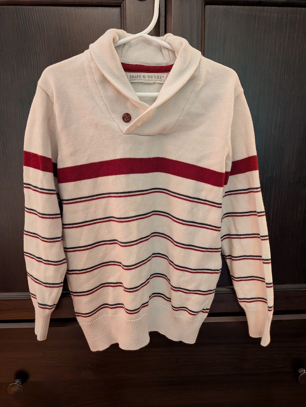 Hope & Henry Ivory Striped Sweater Small